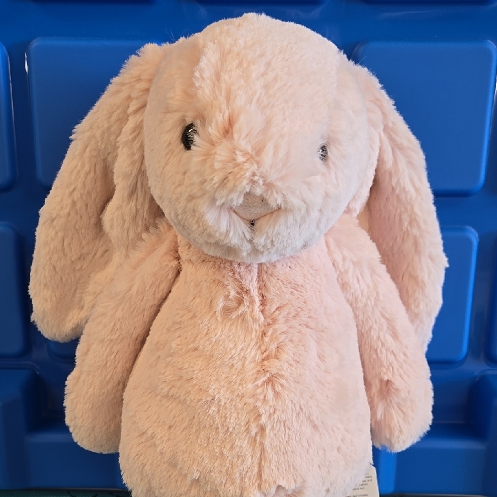 Jellycat Original Bashful Blush Bunny W/ Blue Bag - Picture 13 of 16